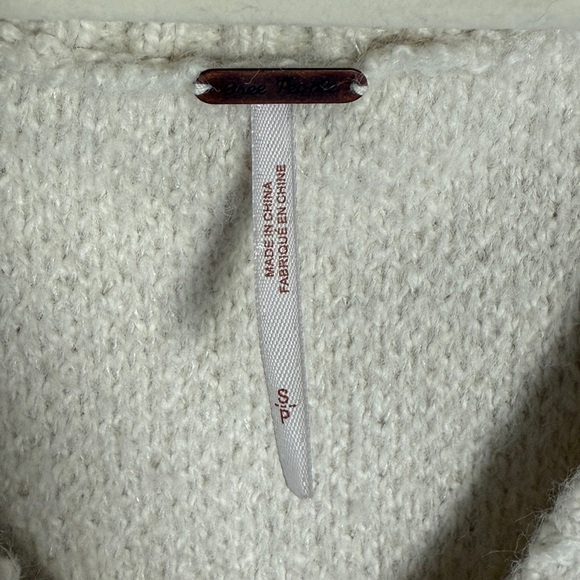 Free People Rae V-neck Sweater, ivory, size S - Picture 5 of 7